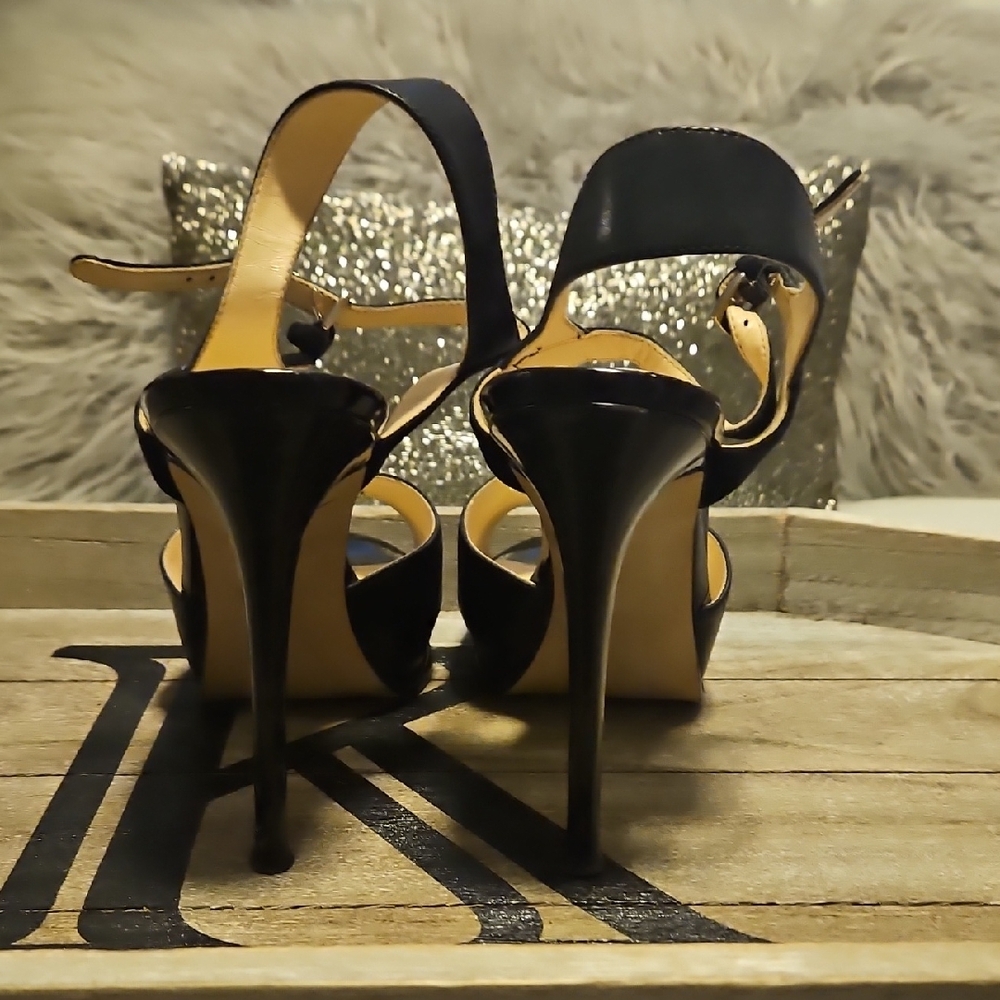 Nine West Black Peep Toe Heels - Picture 5 of 7
